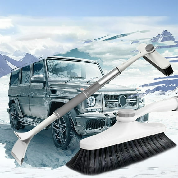 3-In-1 Detachable Car Snow Brush & Ice Scraper with Extendable Handle & Foam Grip | for Suv Truck Windshield Snow Removal