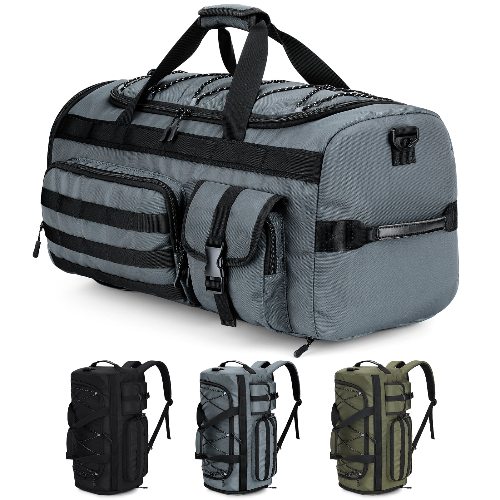 Gonex 45L Travel Duffel Bag for Men, 3 in 1 Gym Bag Backpack with Shoes Compartment for Sports Weekender Workout