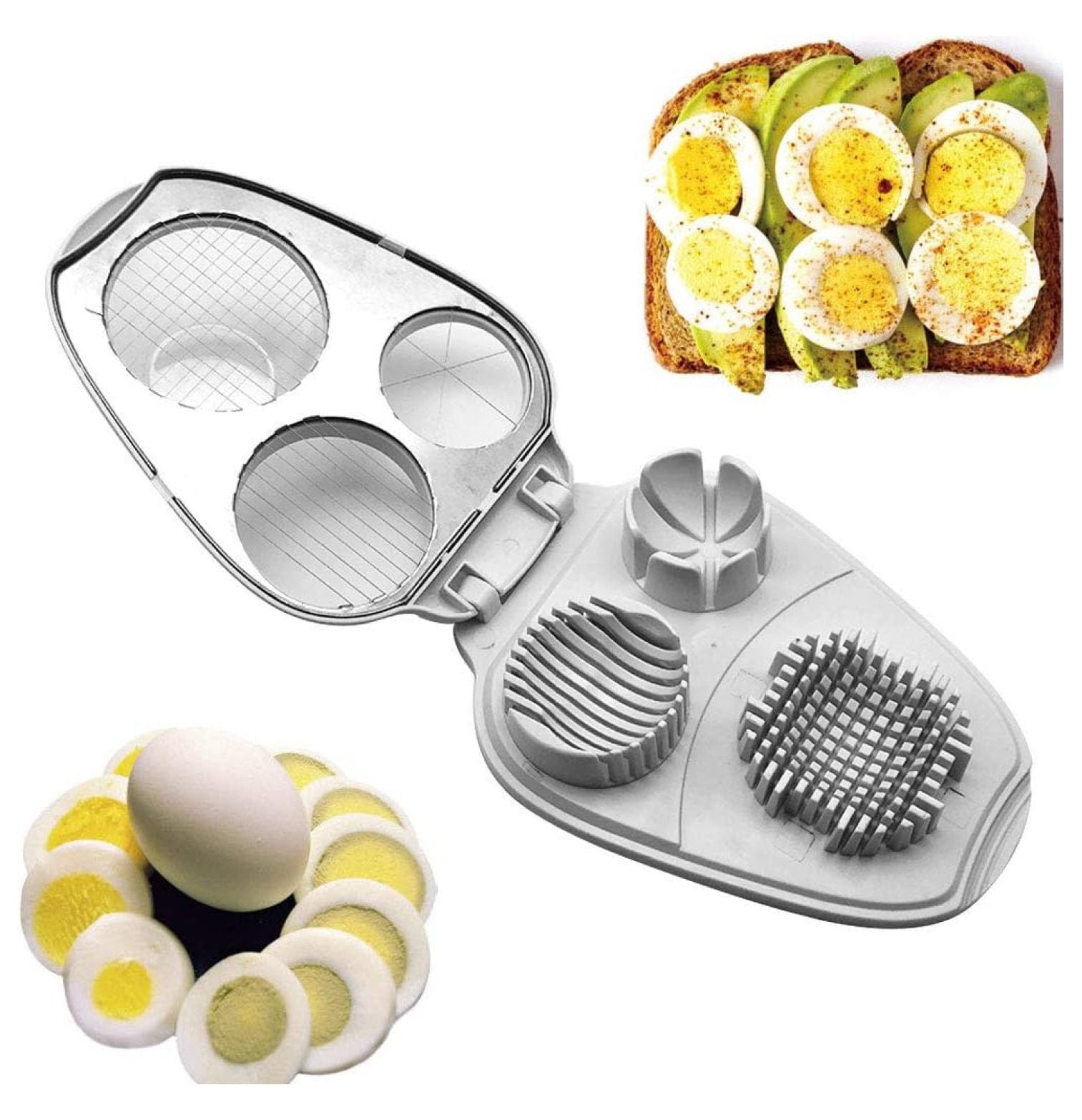 3 In 1 Egg Slicer，Egg Slicer For Hard Boiled Eggs，With Stainless Steel