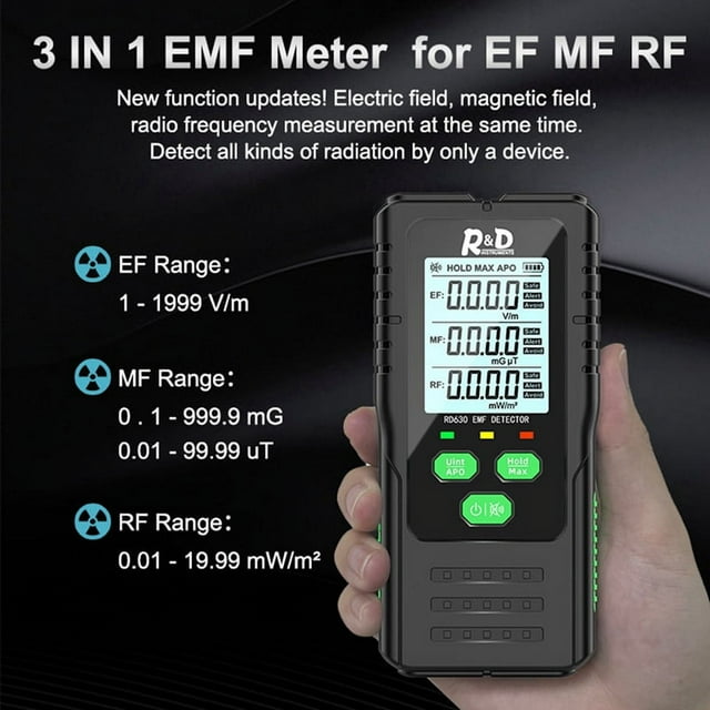 3In1 Field Radiation Detector Tester EMF Meter