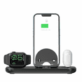 thumbnail image 1 of 3-In-1 Foldable Wireless Charging Station for Smartphones Smartwatches & Earbuds - Fast Charging Pad & Stand Dock-Black-for iPhone 15, 1 of 10