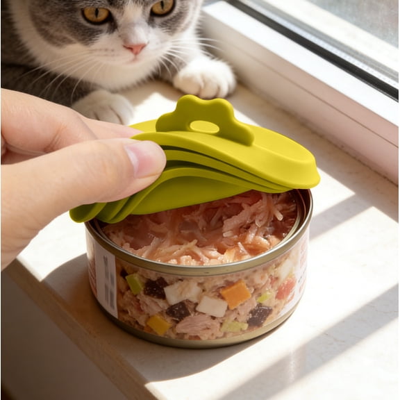 3 In 1 Food Grade Silicone Pet Can, Lid BPA Free, Airtight Moisture Proof, Reusable Cat Dog Canned Food Storage Cover, Elastic Seal Can Cap, 1Pc
