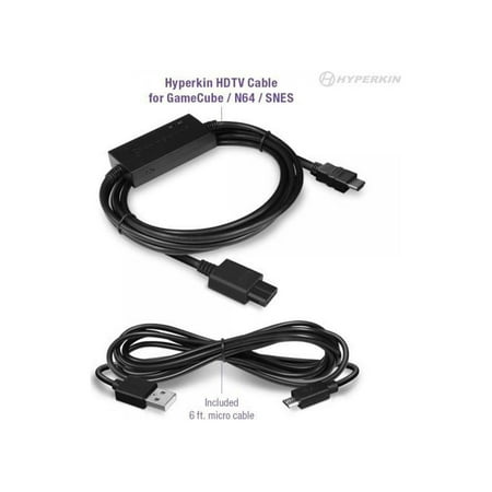 Hyperkin - 3-in-1 HDTV Cable for GameCube/N64/Super NES - Black