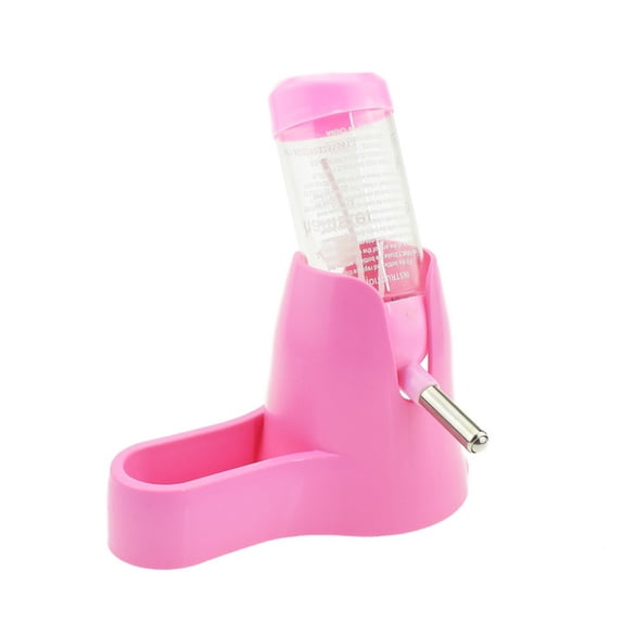 3 In 1 Hamster Hanging Water Bottle Pet Auto Dispenser With Base For Dwarf Hamster Mouse Rat Hedgehog,Pink