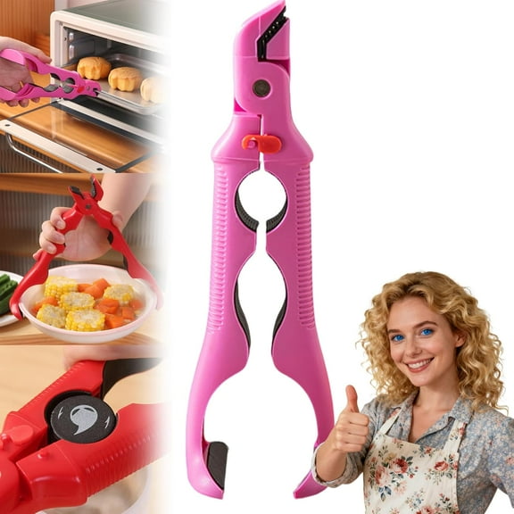 3-In-1 Hot Plate Gripper, Hot Plate Gripper & Jar Opener Gripper, Multi-Angle Anti-Scald Kitchen Tools and Gadgets for Bowls Pans Lids