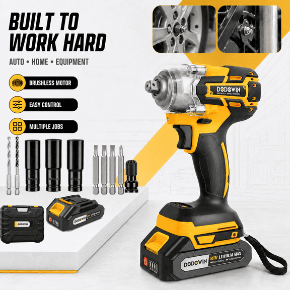 3-In-1 Impact Wrench Electric Drill Kit, Cordless Multi-Function Wrench Drill Driver With Rechargeable Battery, Socket Set, Bits, Gloves And Tool Box For Garage, Tire And DIY Use