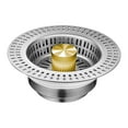 thumbnail image 1 of 3 In 1 Kitchen Sink Drain Strainer, Stainless Steel Pop Up Sink Drain Strainer, Kitchen Sink Stopper for Us Standard Kitchen Drain, Gold, 1 of 7