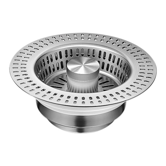 3 In 1 Kitchen Sink Drain Strainer, Stainless Steel Pop Up Sink Drain Strainer, Kitchen Sink Stopper for Us Standard Kitchen Drain, Gray