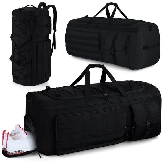 Gonex 130L Travel Duffel Bag for Men, 3 in 1 Extra Large Gym Bag Backpack with Shoes Compartment for Weekender Sports Workout