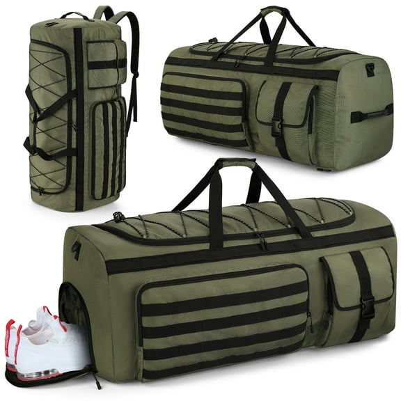 Gonex 130L Travel Duffel Bag for Men, 3 in 1 Extra Large Gym Bag Backpack with Shoes Compartment for Weekender Sports Workout