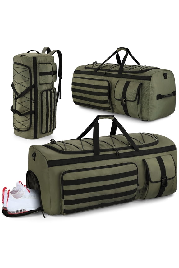 130L Travel Duffel Bag for Men, 3 in 1 Extra Large Gym Bag Backpack with Shoes Compartment for Weekender Sports Workout