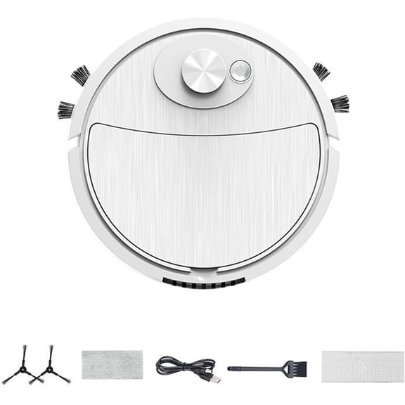 3 In 1 Mini Robot Vacuum Cleaner Sweep Mop For Hard Floor Desk And Portable Indoor Cleaning(White)