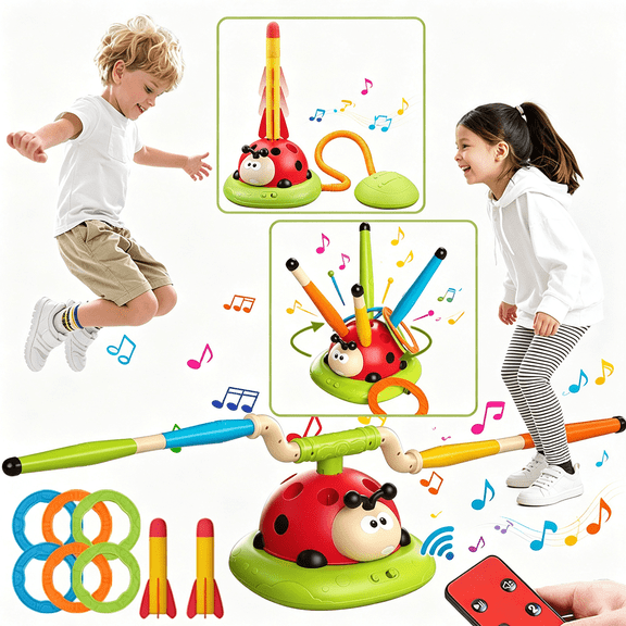3 in 1 Musical Jump,Toss Game and Stomp Launch for Kids,Sports and Outdoor Toy for Child Boys Girls Age 3-10,Birthday and Holiday Gifts