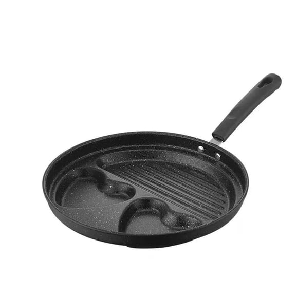 3 In 1 Nonstick Deep Breakfast Skillet Multi Functional Pan for Egg Steak Heart Shape Universal Stove Cookware with Gift Box