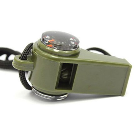 3 In 1 Outdoor Camping Multi-function Survival Whistle Thermometer Compass Emergency