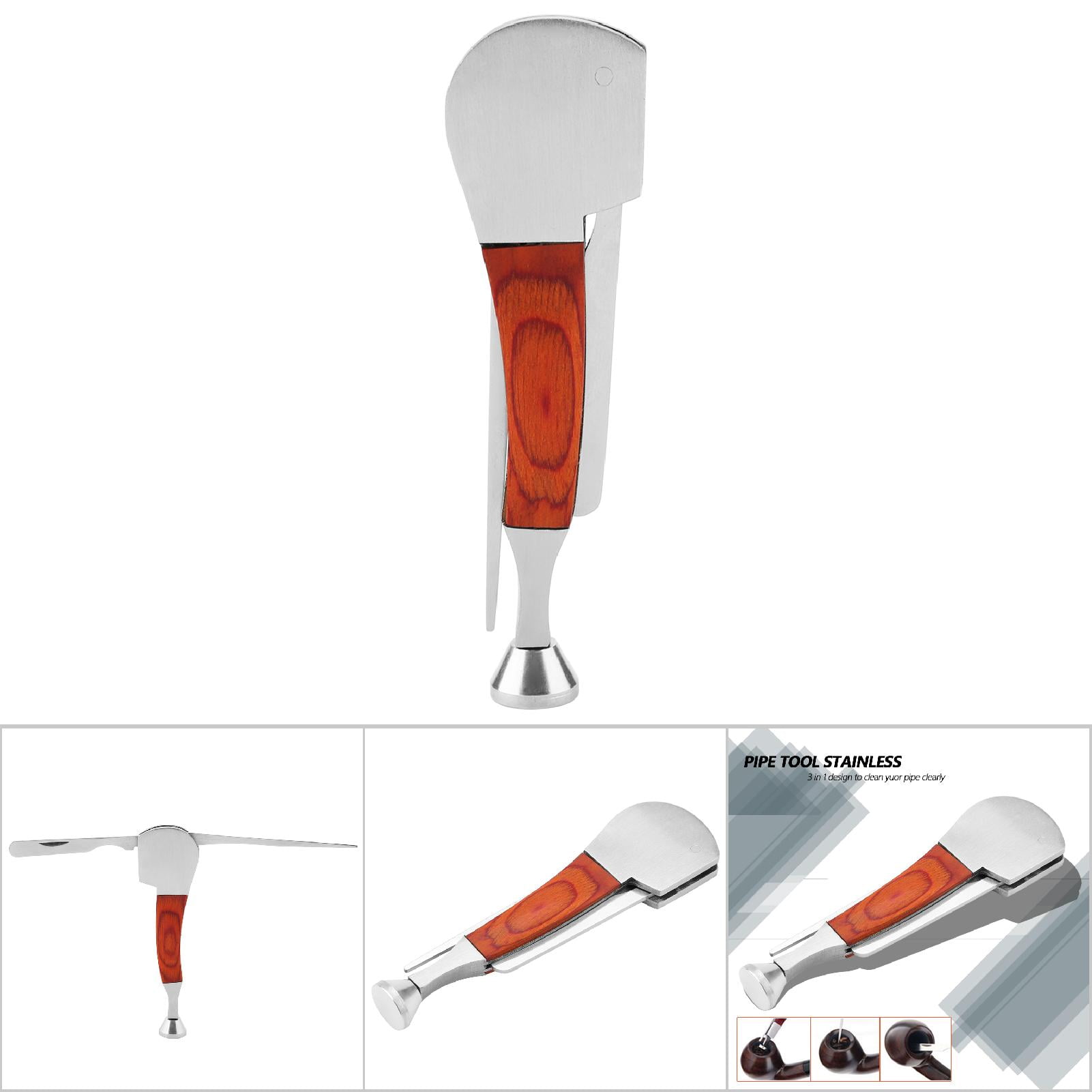 3 In 1 Pipe Cleaner Cleaning Tool Set With Tamper Reamer Spike Durable