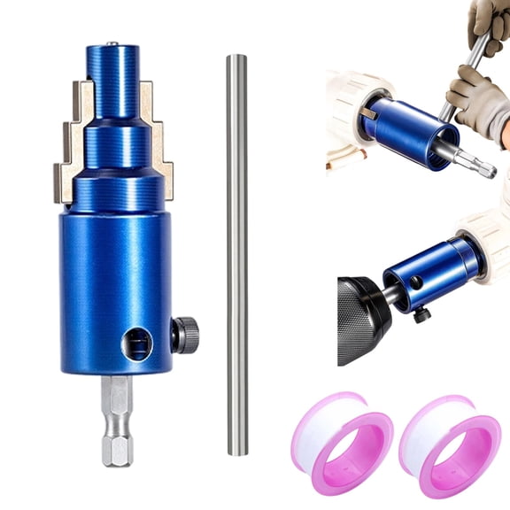 3-In-1 Pipe & Valve Extractor, 3 in 1 Pipe Extractor, Internal Bolt Remover Tool, Angle Stop Removal Kit, Heavy Duty Nipple Plumbing Wrench Set for Angle Stop Removal