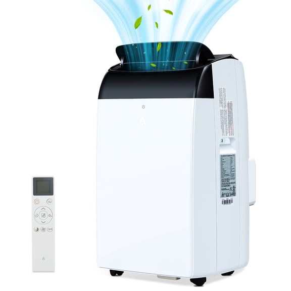 3-In-1 Portable Air Conditioner, 12000 BTU, Cools Up to 550 Sqf, Portable AC with Cool/Dry (Dehumidifier)/Fan-Only Functions, Auto Mode, Sleep Mode, Timer, Black