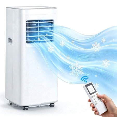 Saridi 8500 BTU Portable Air Conditioner, 3-In-1 AC Unit with Fan, Cool and Dehumidifier- Covers Up to 360 Sq.Ft