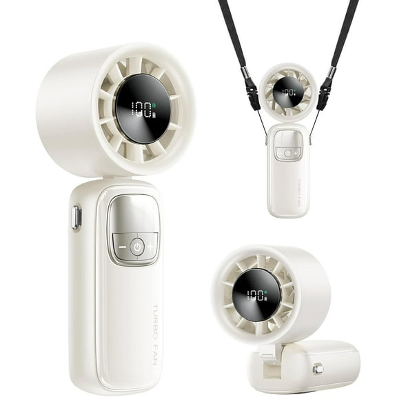 3-In-1 Portable Handheld Turbo Fan With 100 Speeds And LED Display Purple