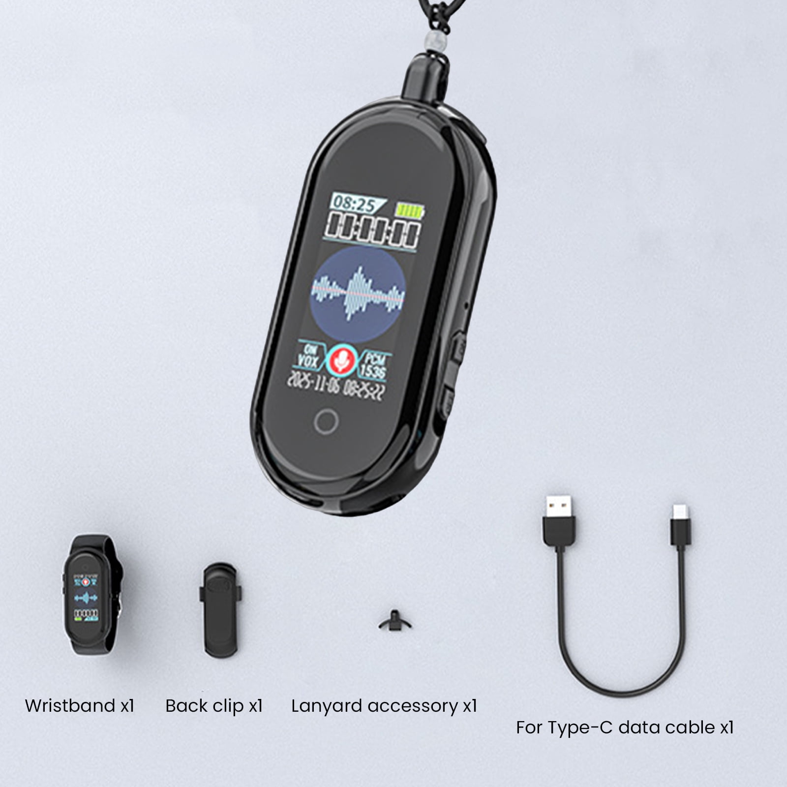 3-In-1 Portable Voice Recorder with Noise Cancellation, 64GB Smart High-Definition Recording Device, TYPE-C Charging, Ideal for Lectures, Interviews, Meetings, And Classes