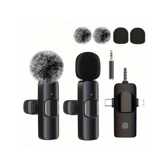 3-In-1 Pro Wireless Lavalier Microphone For Mobile//Smartphone/Camera/Computer: Wireless Condenser Recording Microphone For Interviews, Video Podcasts And Blogs