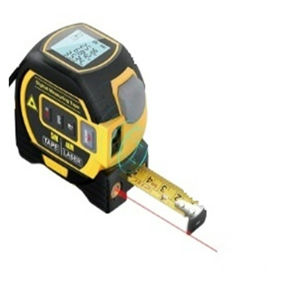 3 In 1 Rangefinder With 5m Tape Measure Ruler LCD Display with Backlight Distance Meter Building Measurement Device ,Easy to Use