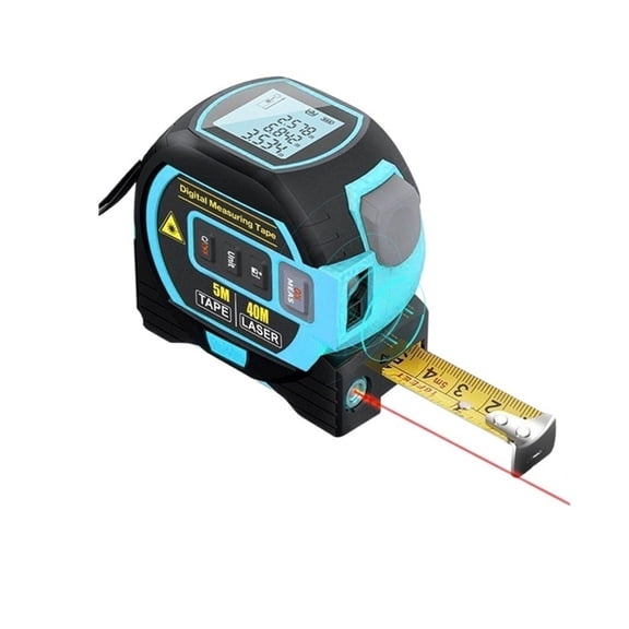 3 In 1 Rangefinder With 5m Tape Measure Ruler LCD Display with Backlight Distance Meter Building Measurement Device ,Easy to Use