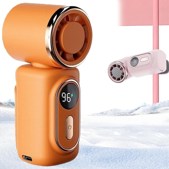 3-In-1 Rechargeable Mini Clip On Cooling Fan Ice Cooling 5 Speeds 360 Rotating Detachable For Waist Bag Neck