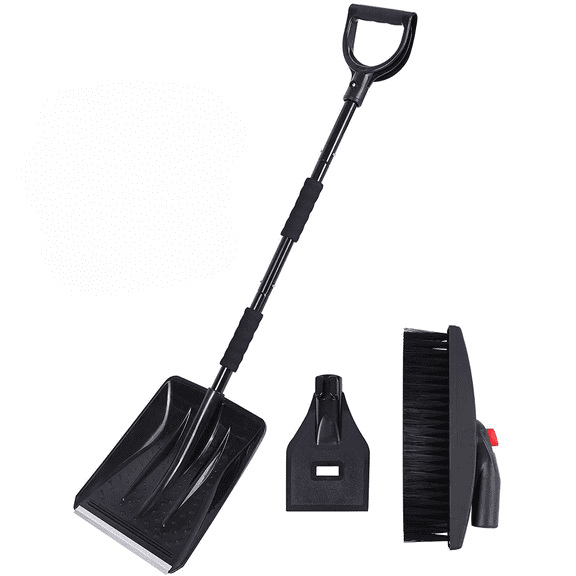 3-In-1 Snow Shovel For Car With D-Shaped Handle ,Snow Remover For Cars,Car Snow Removal Shovel Stainless Steel Ice Removal Shovel Detachable Car Snow Removal Brush Car Snow Shovel