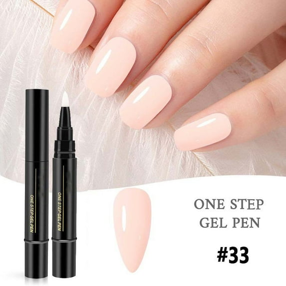 3 In 1 Step Nail Polish Pen 5ml Nail Gel Painting Varnish Pen Nail Varnish Nail Tool Without And Top Coat