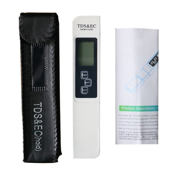 3 In 1 Water Tester TDS EC Meter Temperature Digital LCD Water Testing Pen Purity Filter With 4 Different Modes Water Tester ,Accurate - WHITE BAG