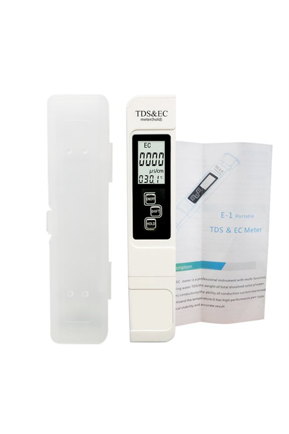 3 In 1 Water Tester TDS EC Meter Temperature Digital LCD Water Testing Pen Purity Filter With 4 Different Modes Water Tester ,Accurate - WHITE BOX