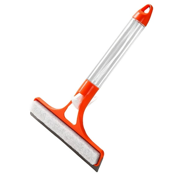 3-In-1 Window Cleaning Scraper with Spray Bottle, Squeegee & Sponge for Glass, Mirrors & Car Windows, Streak-Free Tool for Home & Kitchen, Ergonomic Handle Orange