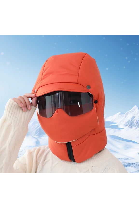 3-In-1 Windproof Outdoor Riding Mask with Glasses, Full-Coverage Winter Face Mask & Hat Combo for Outdoor Activities