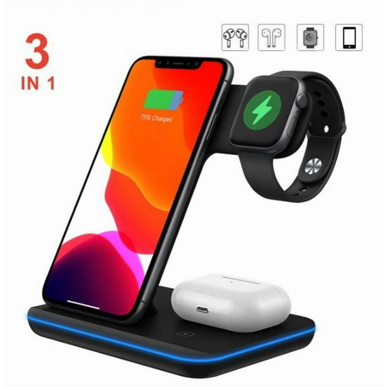 QI Wireless Charger Stand For iPhone Airpods Apple Watch Charger