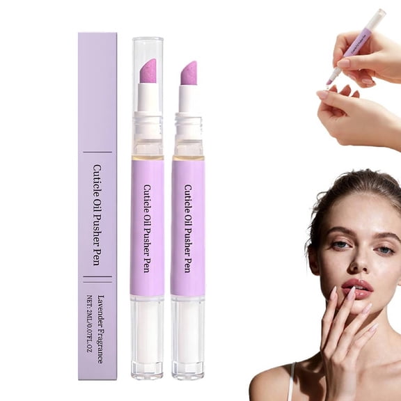 3-In-1cuticle Oil Pusher Pen, Ceramic Cuticle Oil Cuticle Pusher Nail Oil Pen For Hangnails & Dry & Damaged Nails, Nail Care Tool For Repair & Nourish Nails (2PCS)(2pcs)