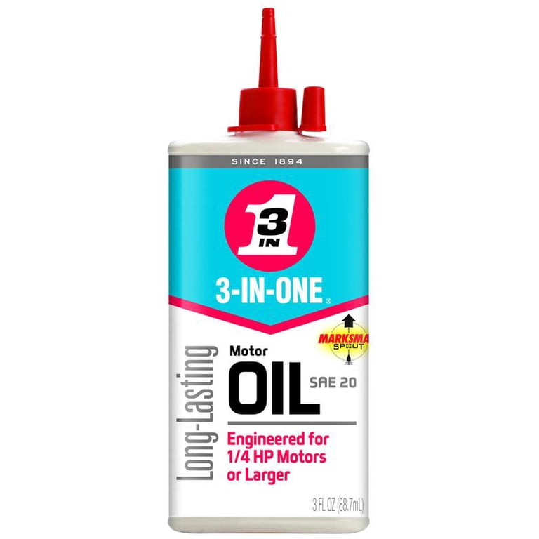 3 In One 10045 Electric Motor Oil 3 Ounce Squeeze Can Amber Liquid, Each -  Walmart.com