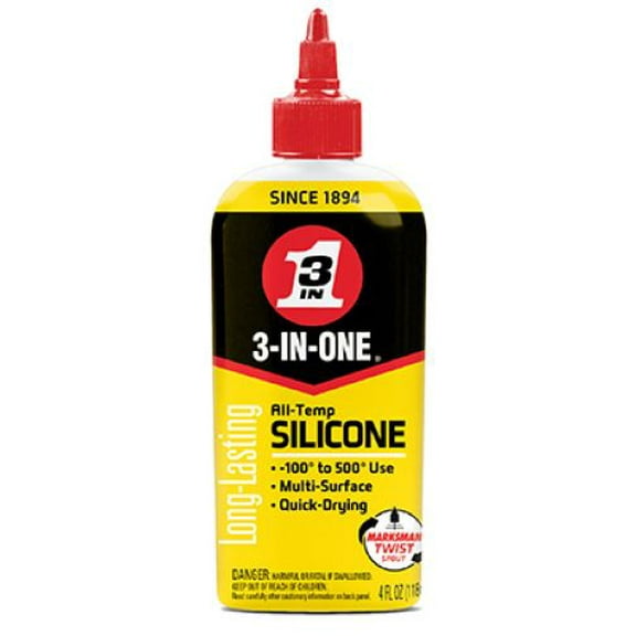 3-In-One 120008 4 oz Bottle of All Temperature Quick Dry Silicone Drip Lubricant
