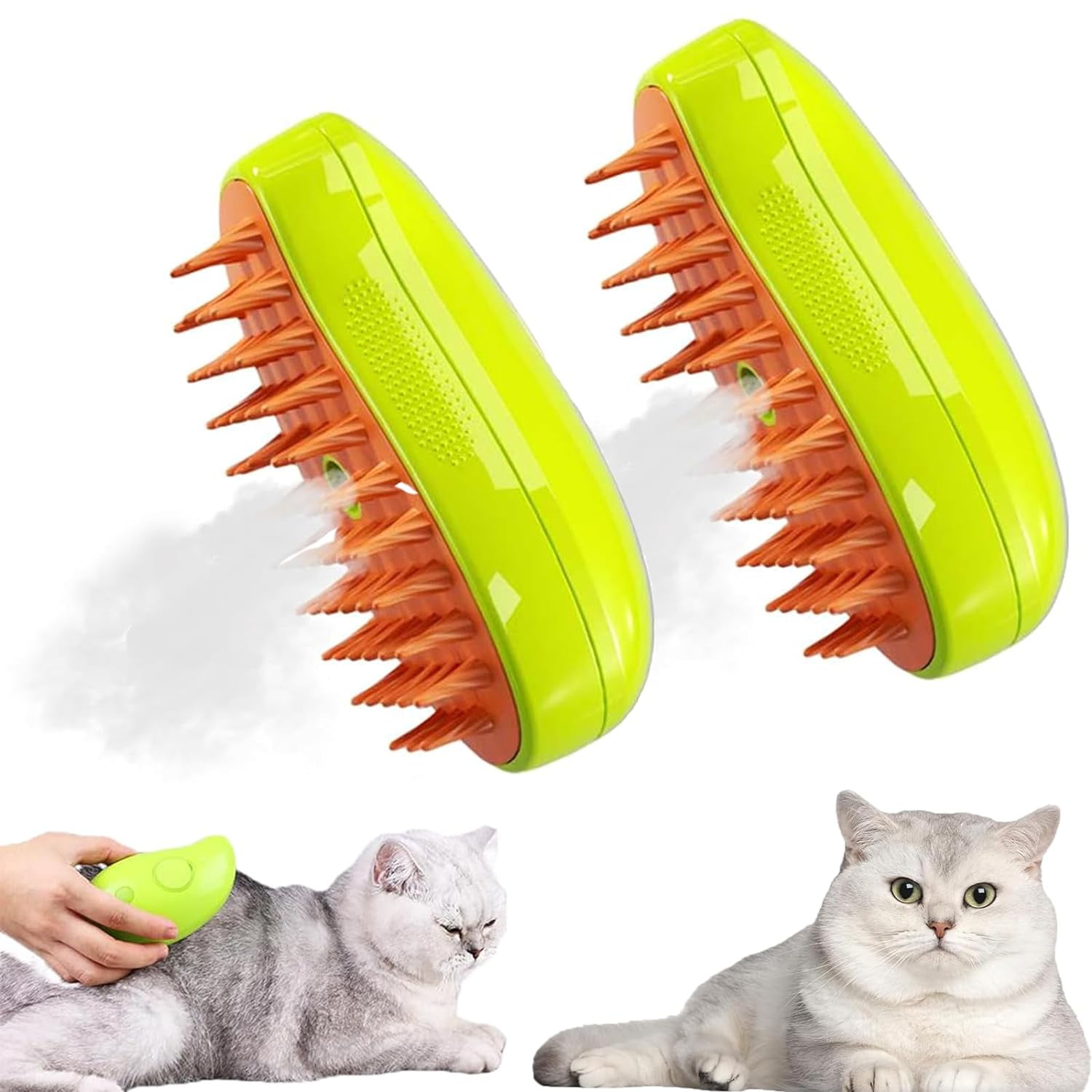 3 In1 Cat Steamy Brush, 2024New Self Cleaning Steam Cat Brush, Cat Steamer Brush for Massage