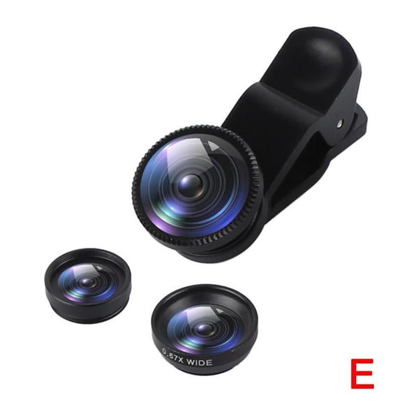 3 In1 Fish Eye+wide Angle+macro Camera Clip-on Lens Kit For Iphone Smart Phone