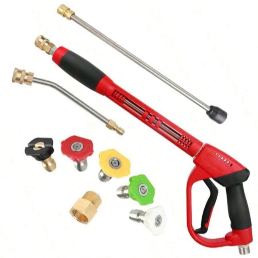3 In1 Water Gun Set 4000psi High Pressure Washer Gun For Fence,  Patio Cleaning, Floor, Car Portable And Lightweight Design