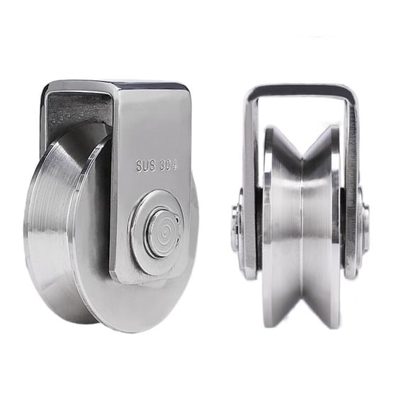 3 Inch 201 Stainless Steel Sliding Gate Motor Roller Steel V Shaped Wheel Track Rail Sliding Door Roller With Bracket 1 Pc For Volume Gate Garage Door ,Highly Compatible