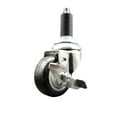 thumbnail image 1 of 3 Inch 316SS Black Polyurethane Swivel 1-1/8 Inch Expanding Stem Caster Brake, 1 of 2