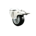 thumbnail image 1 of 3 Inch 316SS Black Polyurethane Swivel Bolt Hole Caster with Total Lock Brake, 1 of 2