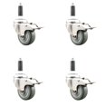 thumbnail image 1 of 3 Inch 316SS Gray Poly Swivel 3/4 Inch Expanding Stem Caster Set Lock Brake, 1 of 2