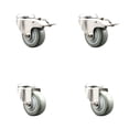 thumbnail image 1 of 3 Inch 316SS Gray Polyurethane Swivel Bolt Hole Caster Set with 2 Lock Brake, 1 of 2