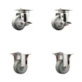 thumbnail image 1 of 3 Inch 316SS Gray Polyurethane Swivel Top Plate Caster Set 2 Brake 2 Rigid SCC, 1 of 2