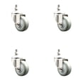 thumbnail image 1 of 3 Inch 316SS Gray Polyurethane Wheel Swivel ½ Inch Threaded Stem Caster Set SCC, 1 of 2