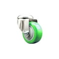 thumbnail image 1 of 3 Inch 316SS Green Polyurethane Wheel Swivel Bolt Hole Caster Service Caster, 1 of 2